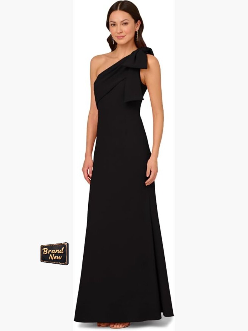 One Shoulder Stretch Crepe Mermaid Gown Floor Length Formal Dress Wedding